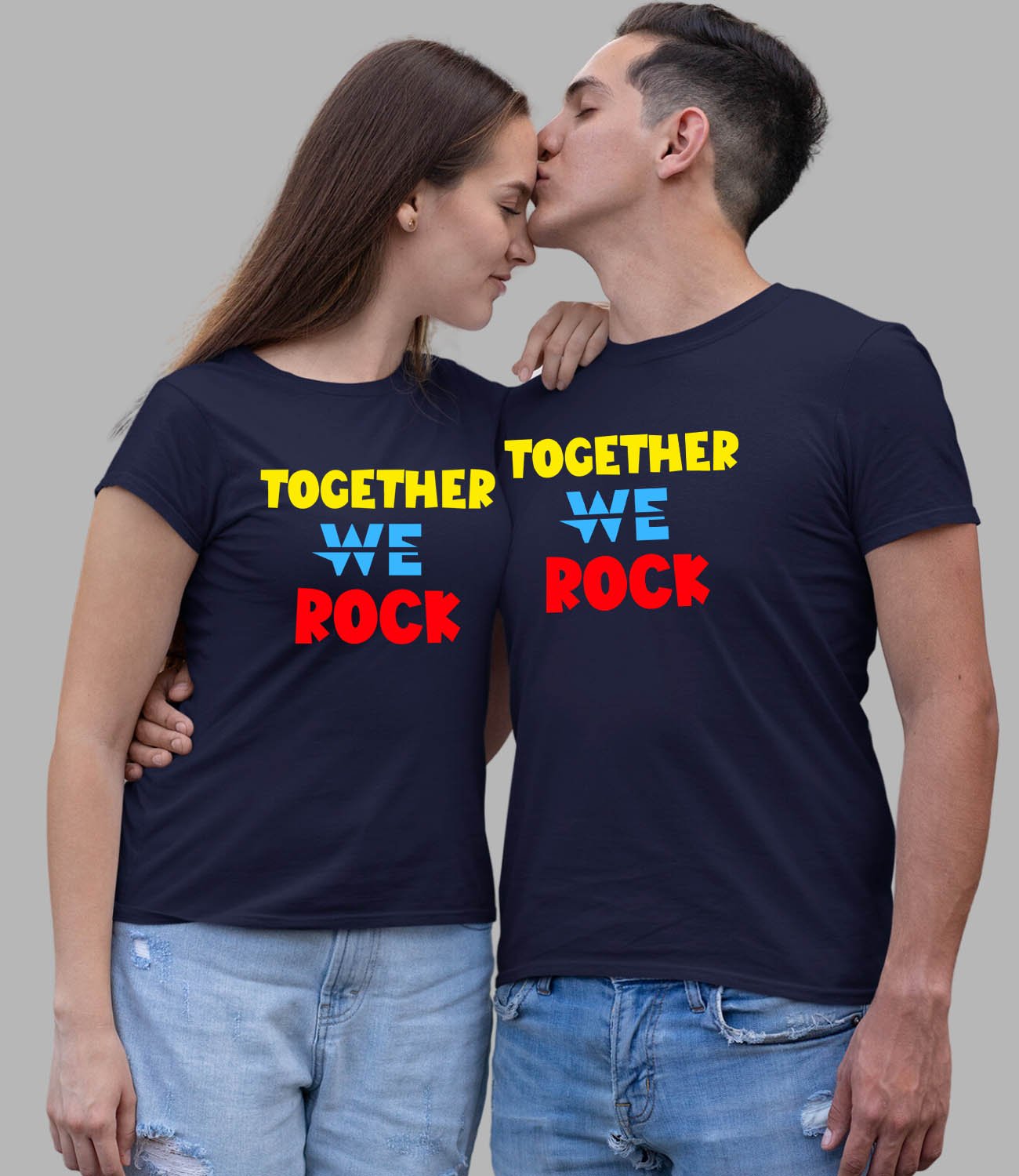 Together We Rock Couple T-Shirt - His'en'Her - Shop T-Shirts For Men & Women Online