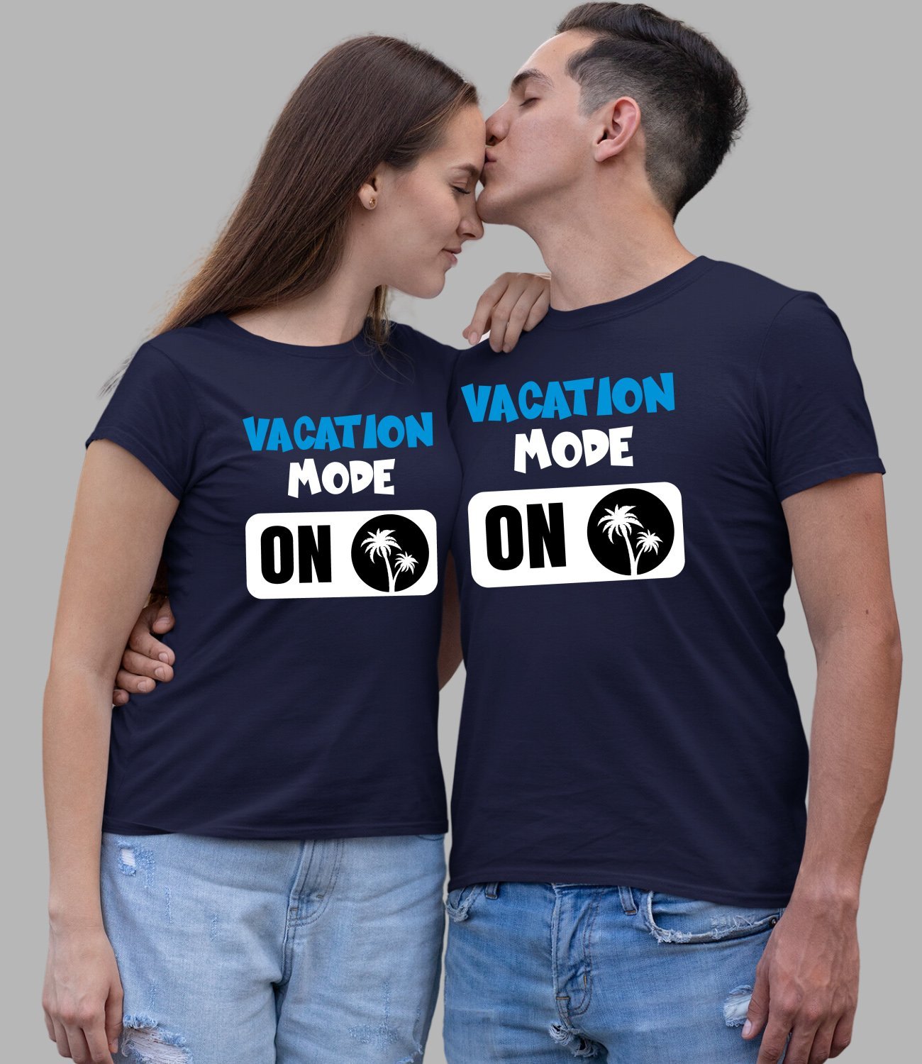 Vacation Mode Couple T-Shirt - His'en'Her - Shop T-Shirts For Men & Women Online