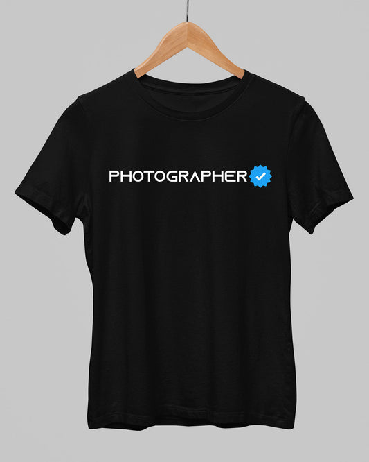 Verified Photographer T-Shirt - His'en'Her - Shop T-Shirts For Men & Women Online