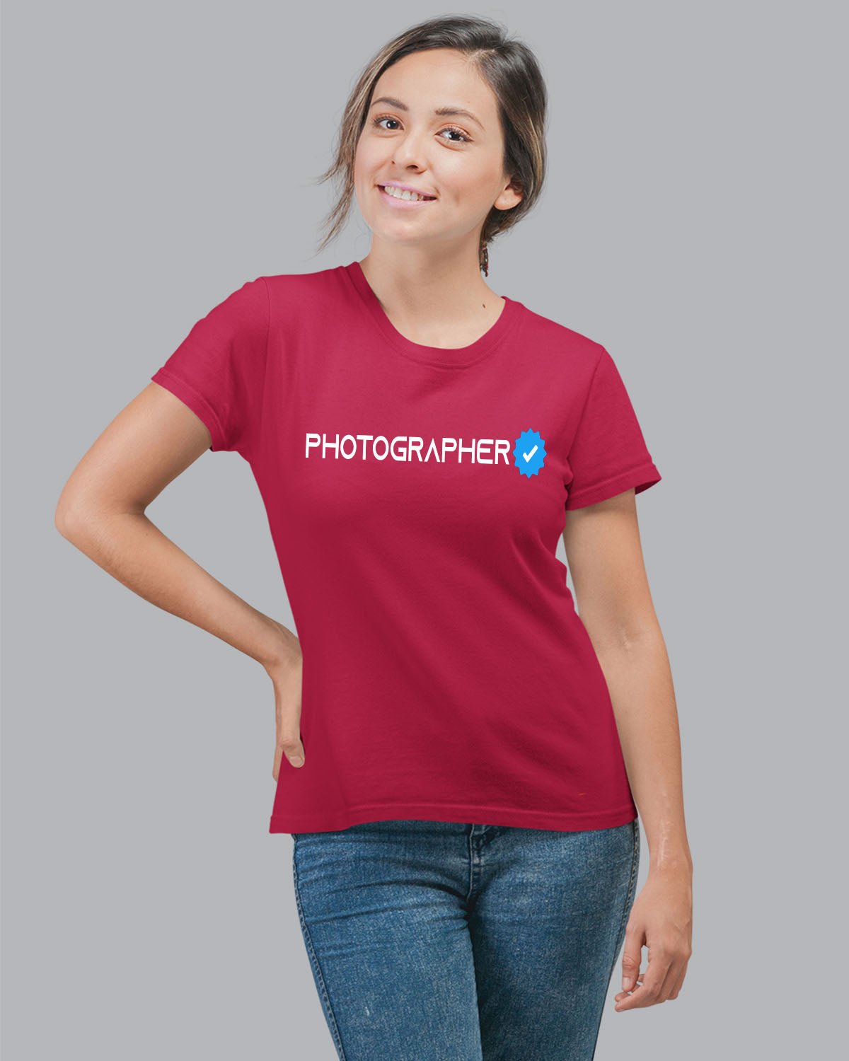 Verified Photographer Women T-Shirt - His'en'Her - Shop T-Shirts For Men & Women Online