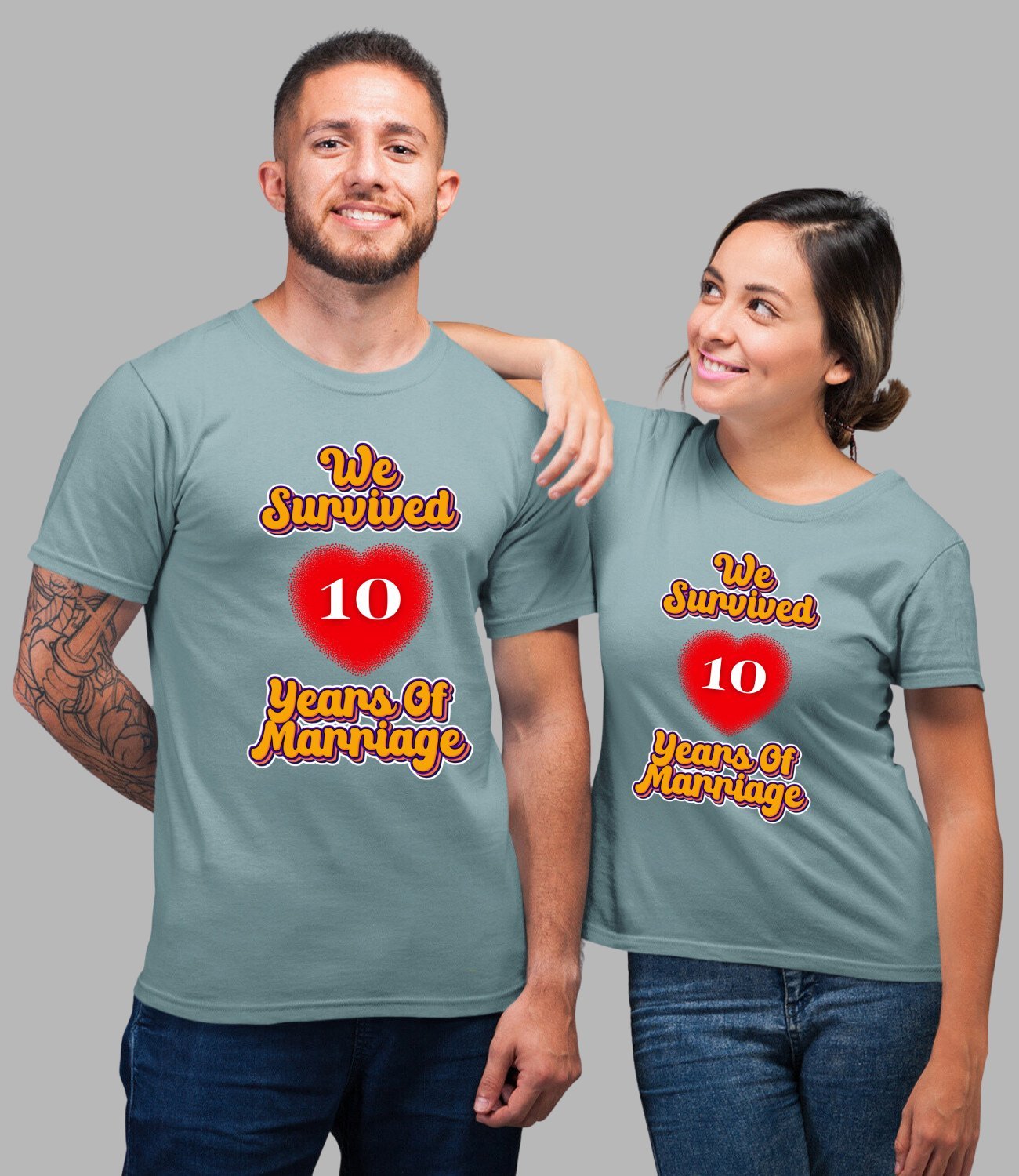 We Survived Couple T-Shirt - His'en'Her - Shop T-Shirts For Men & Women Online