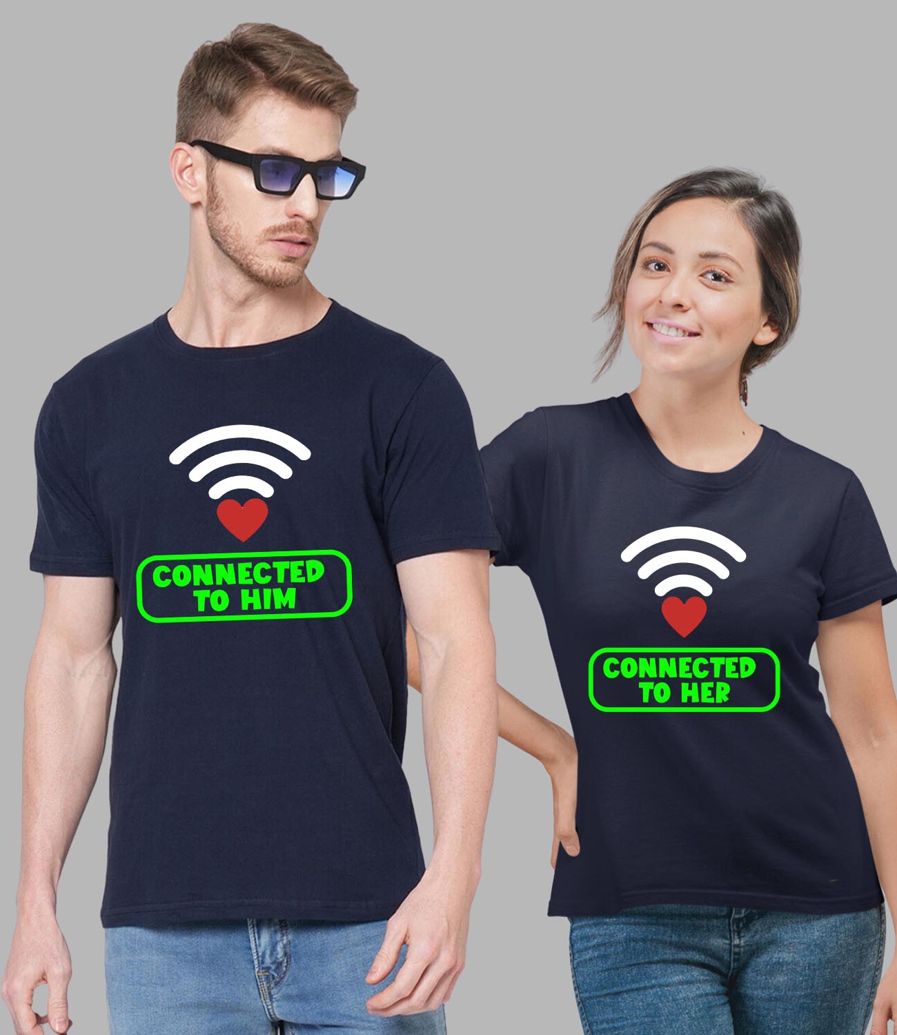 Wifi Couple T-Shirt - His'en'Her - Shop T-Shirts For Men & Women Online