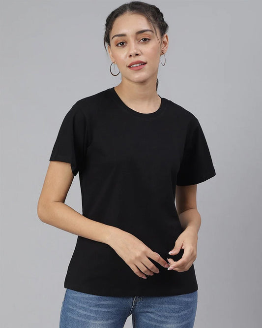 Women Plain T-shirt-Black - His'en'Her - Shop T-Shirts For Men & Women Online