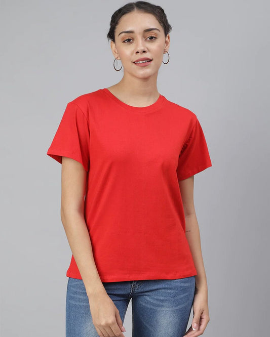 Women Plain T-shirt-Red - His'en'Her - Shop T-Shirts For Men & Women Online